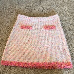 Zara Pink Multi-Colored Confetti Bouclé Mini Skirt Size M